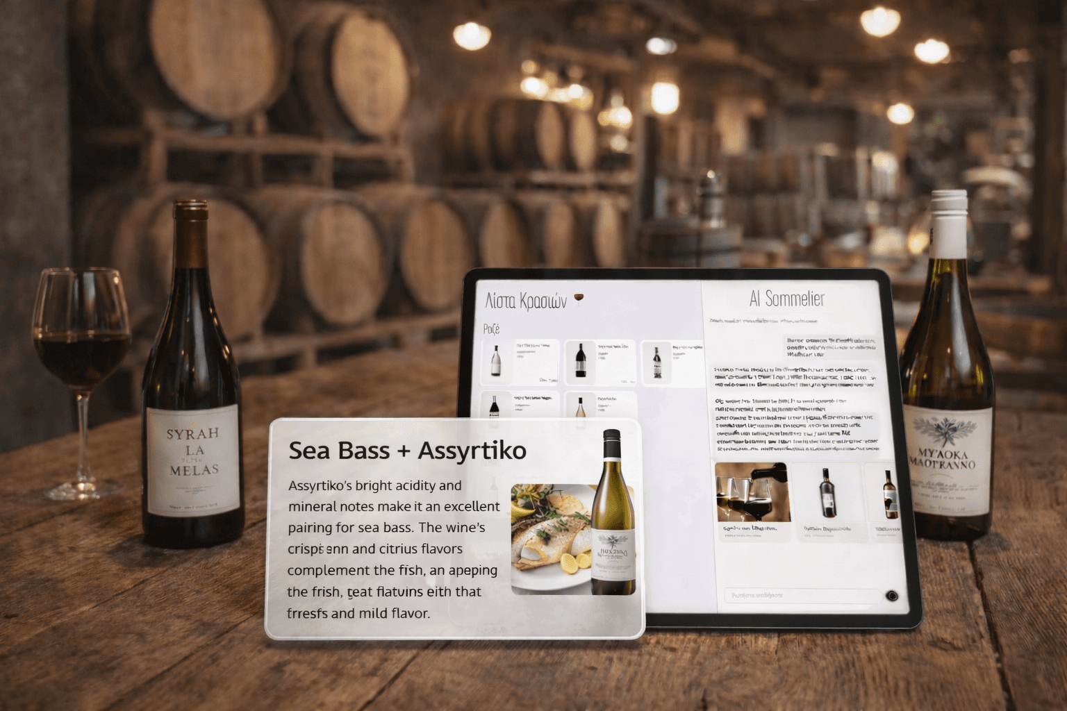 Ψηφιακός sommelier προτάσεις κρασιού και maridaje